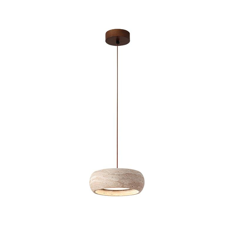Tova | Pendant Light with Natural Travertine Design & Ambient Glow | Stylish Kitchen Pendant Lighting for Cozy Spaces 0