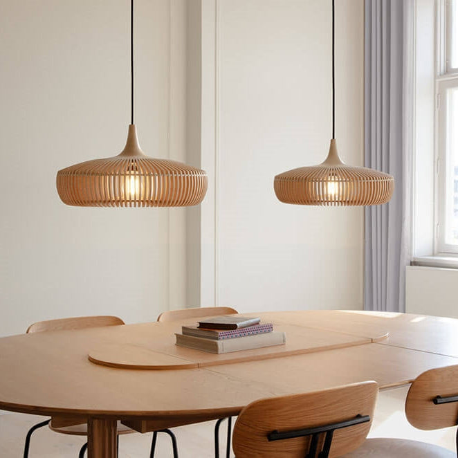Minimalist Wooden Dome Pendant Light