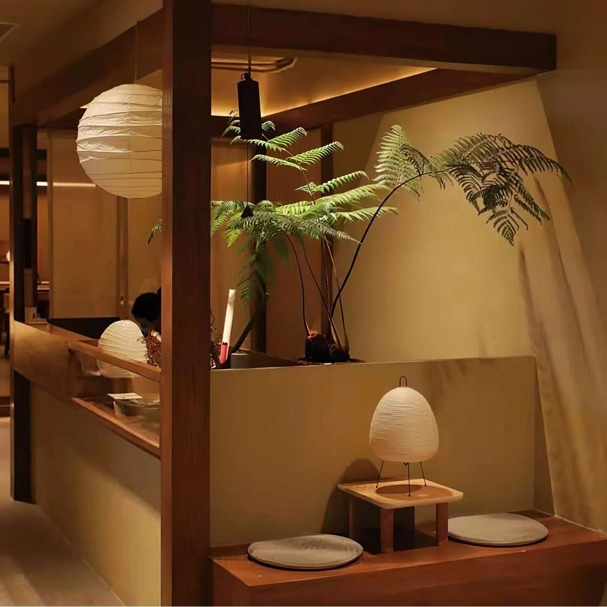 Spherical Japandi Paper Pendant Light