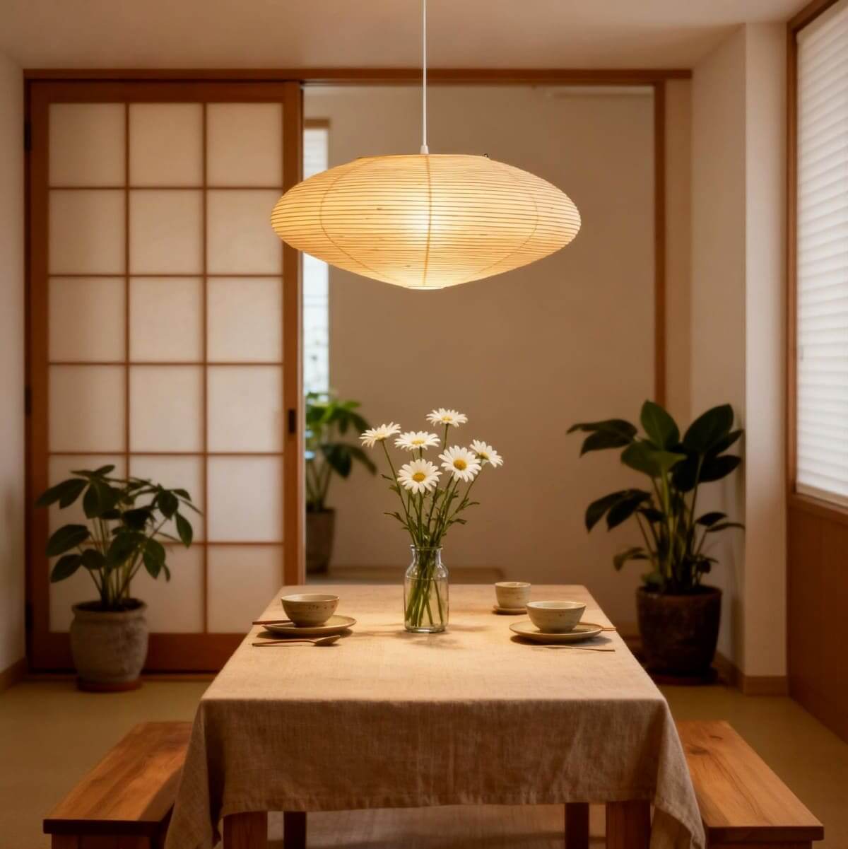 Washi Paper | Pendant Light with Unique Design & Soft Glow | Elegant Kitchen Pendant Lighting for Home Decor 7