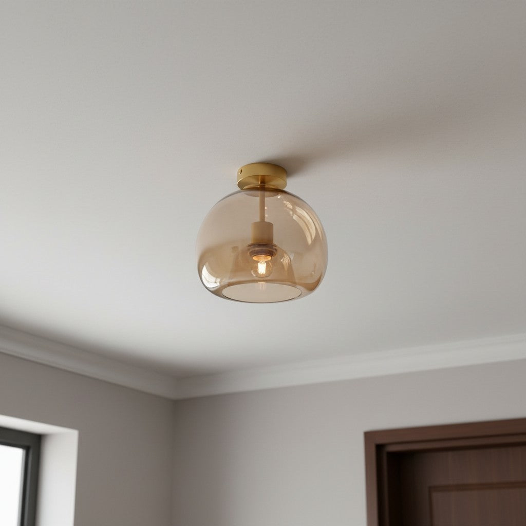 Glass Ceiling Light with Pendant and Semi-Flush Mount Options