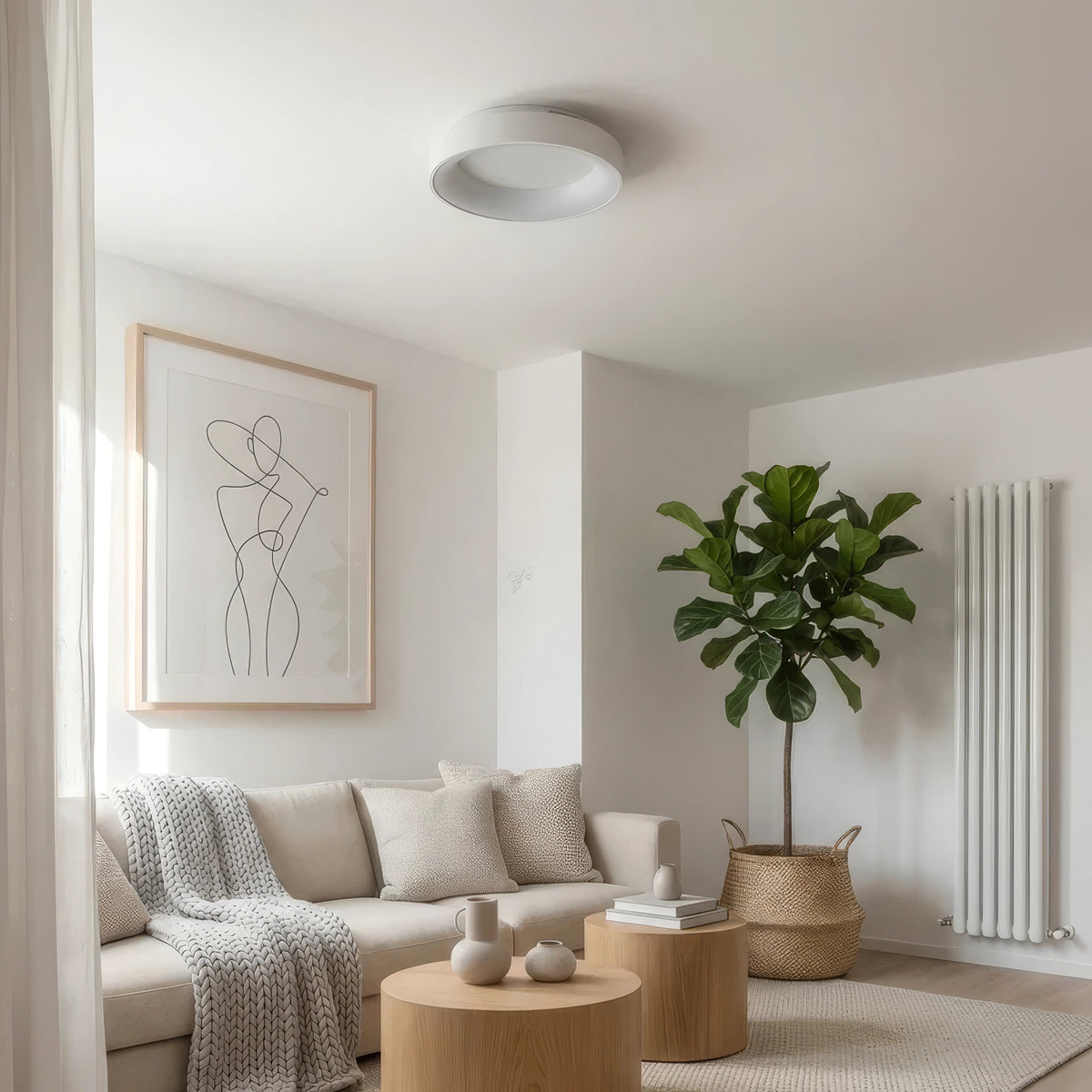 Flush Mount Ceiling Light Hollow Centre LED Design