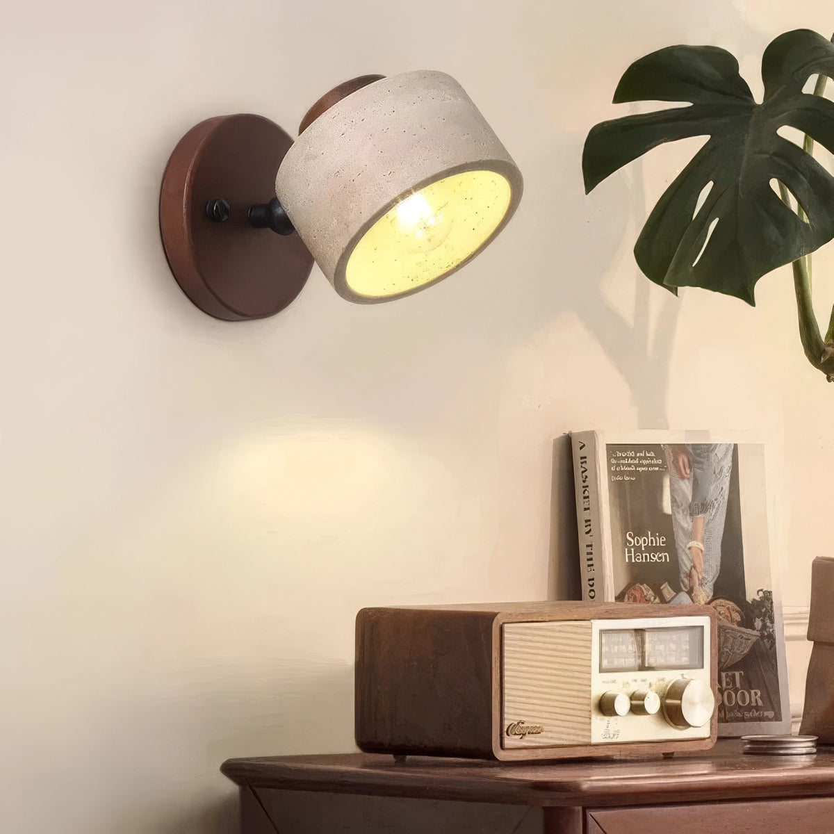 Travertine Single Wall Light with Integrated LED