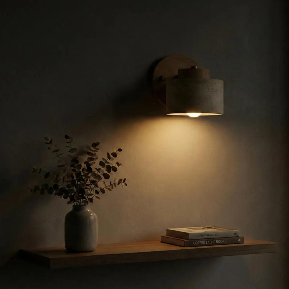 Travertine Single Wall Light with Integrated LED