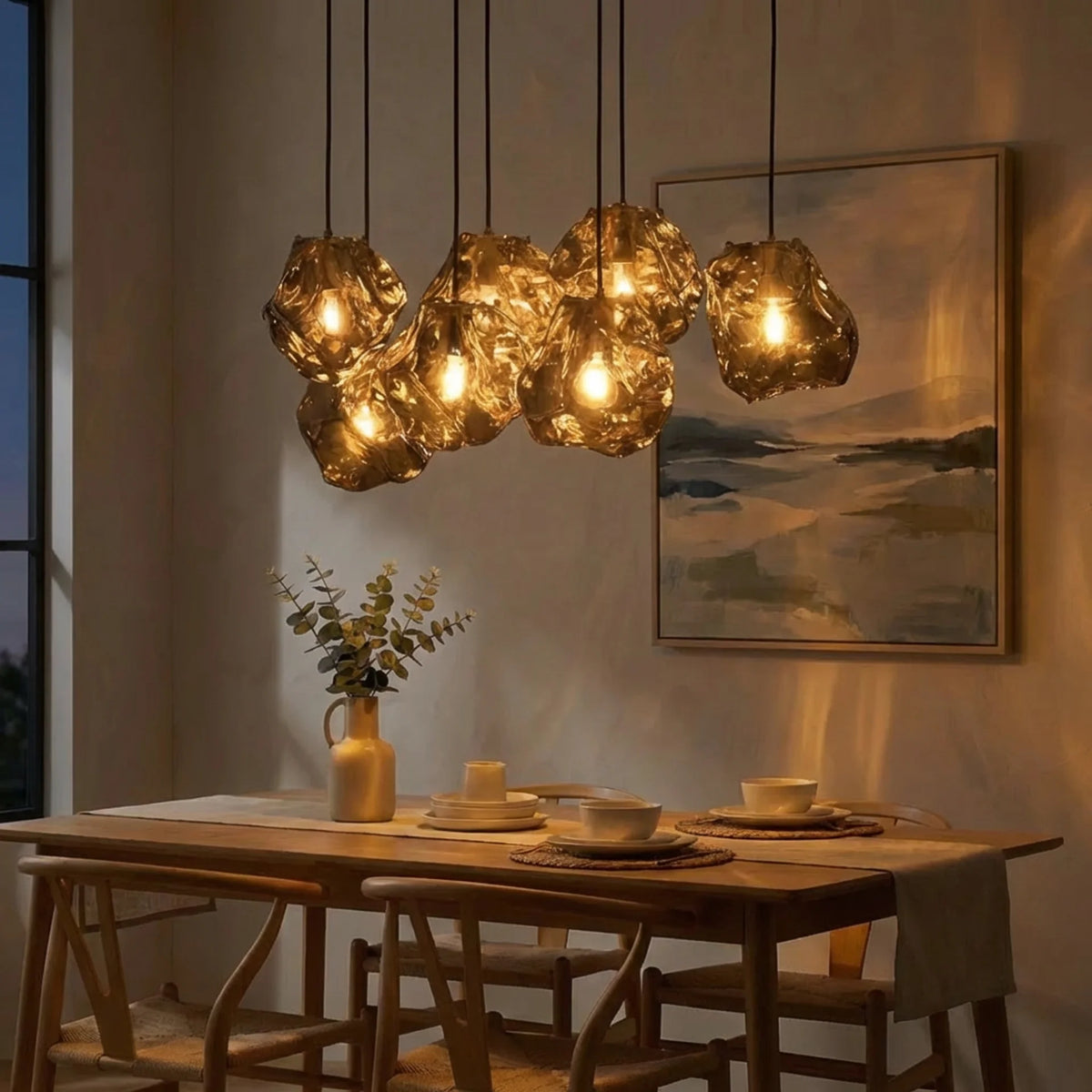 Organic Lava Glass Pendant Light