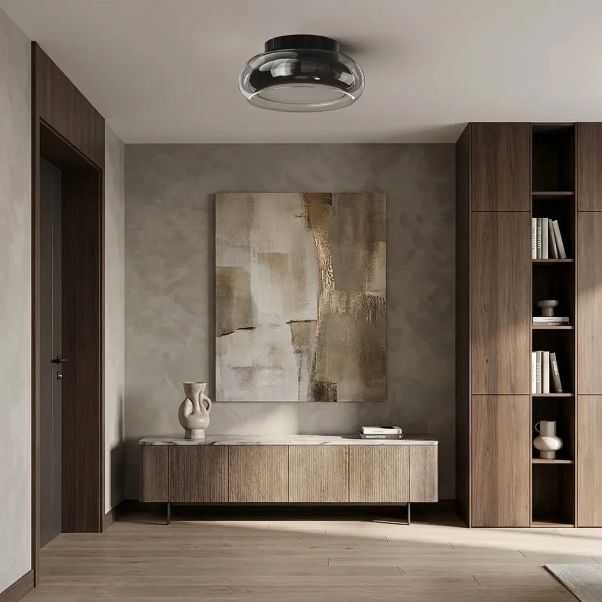 Glass Flush Mount Ceiling Light
