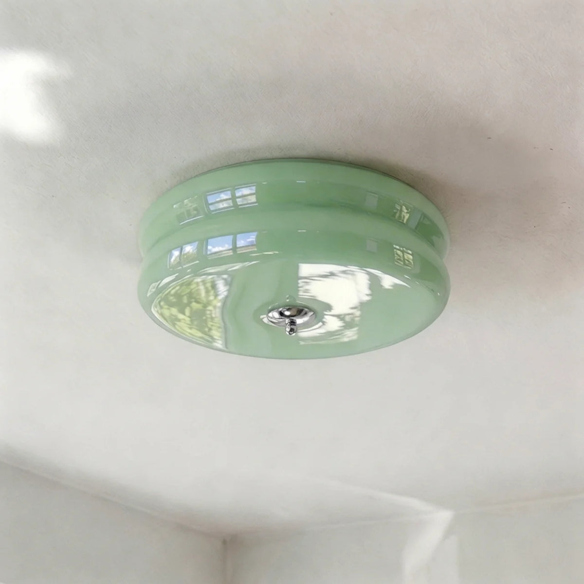 Cream Glass Flush Mount Ceiling Light