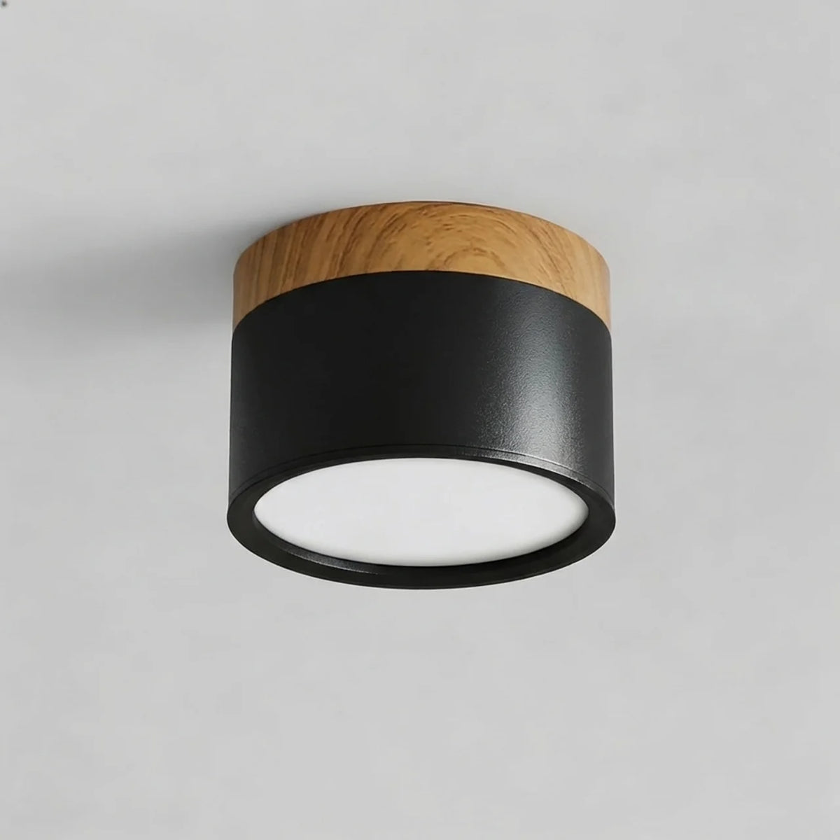 Flush Mount Ceiling Light Solid Colour Wood Accent with Integrated LED