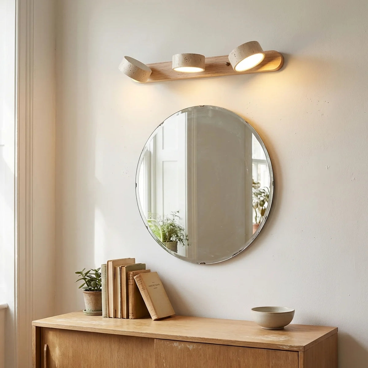 Travertine Wall Light with Integrated LED
