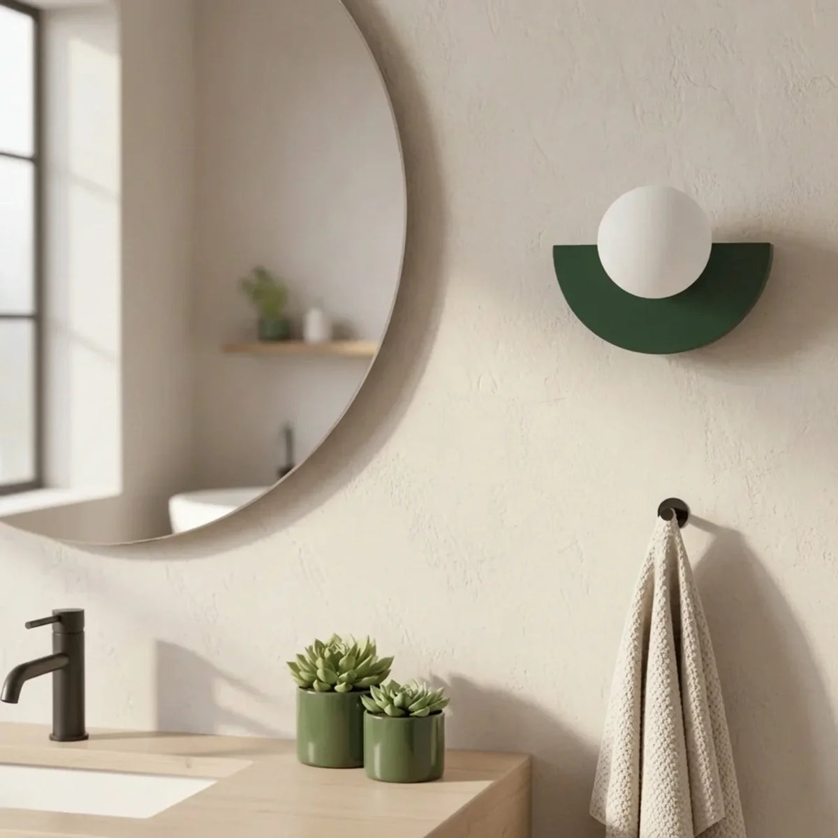 Wall Sconce Light Semi Circle Metal with Integrated LED