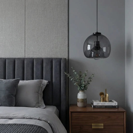 Smoked Glass Dome Pendant Light