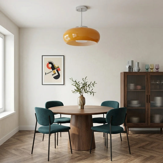 Bauhaus Glass Ceiling Light, Disc Form