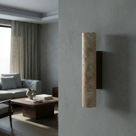 Travertine Vertical Wall Light with Up-Down LED