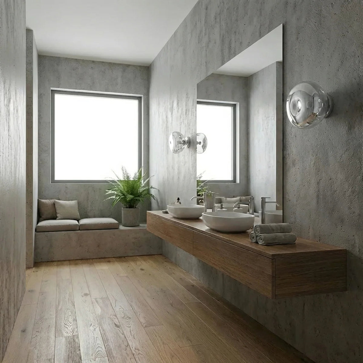 Asymmetric Fluid Form Wall Light