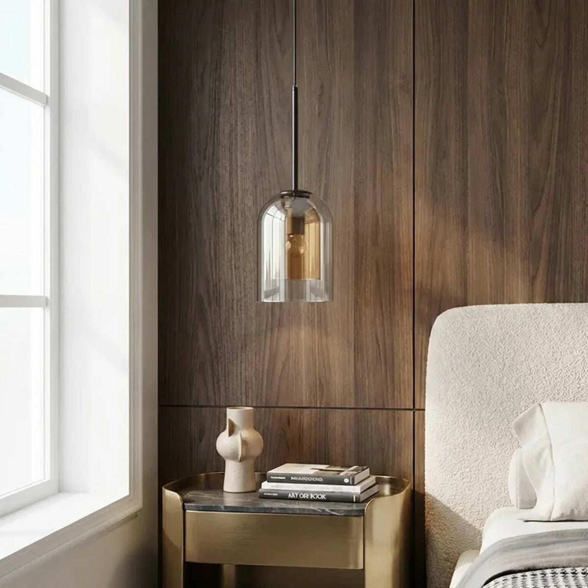 Double Glass Dome Pendant Light