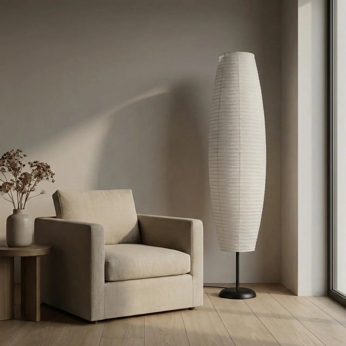 Dual-Light Column Zen Floor Lamp