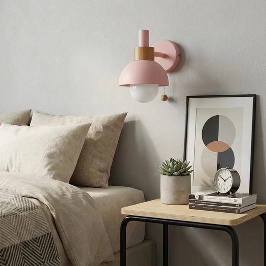 Globe Wall Sconce Light Metal and Wood
