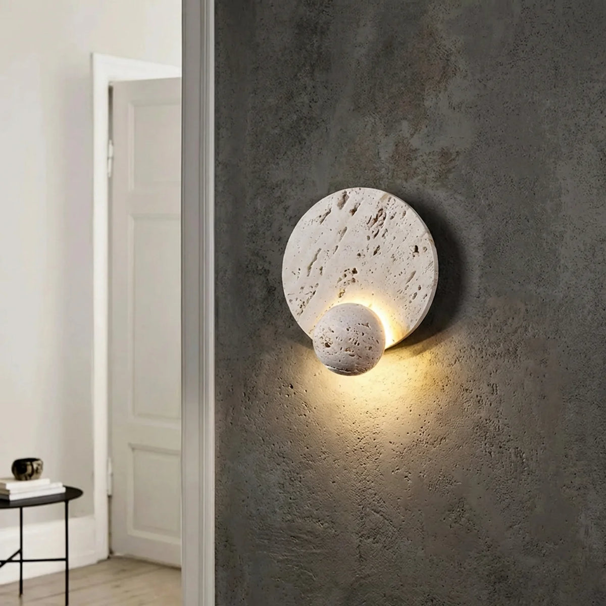 Travertine Wall Sconce with Integrated LED