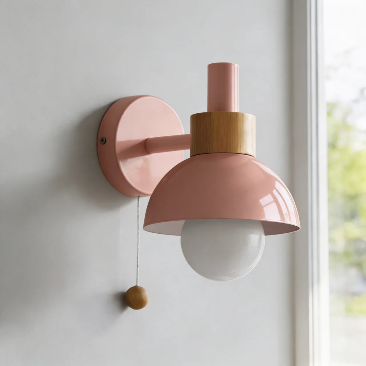 Globe Wall Sconce Light Metal and Wood