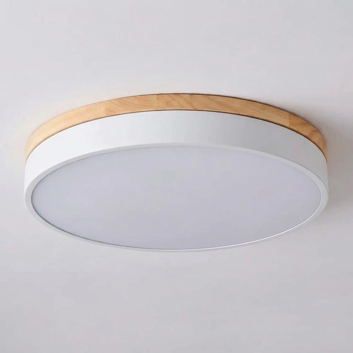 Flush Mount Ceiling Light Ultra Thin LED with Wood Trim