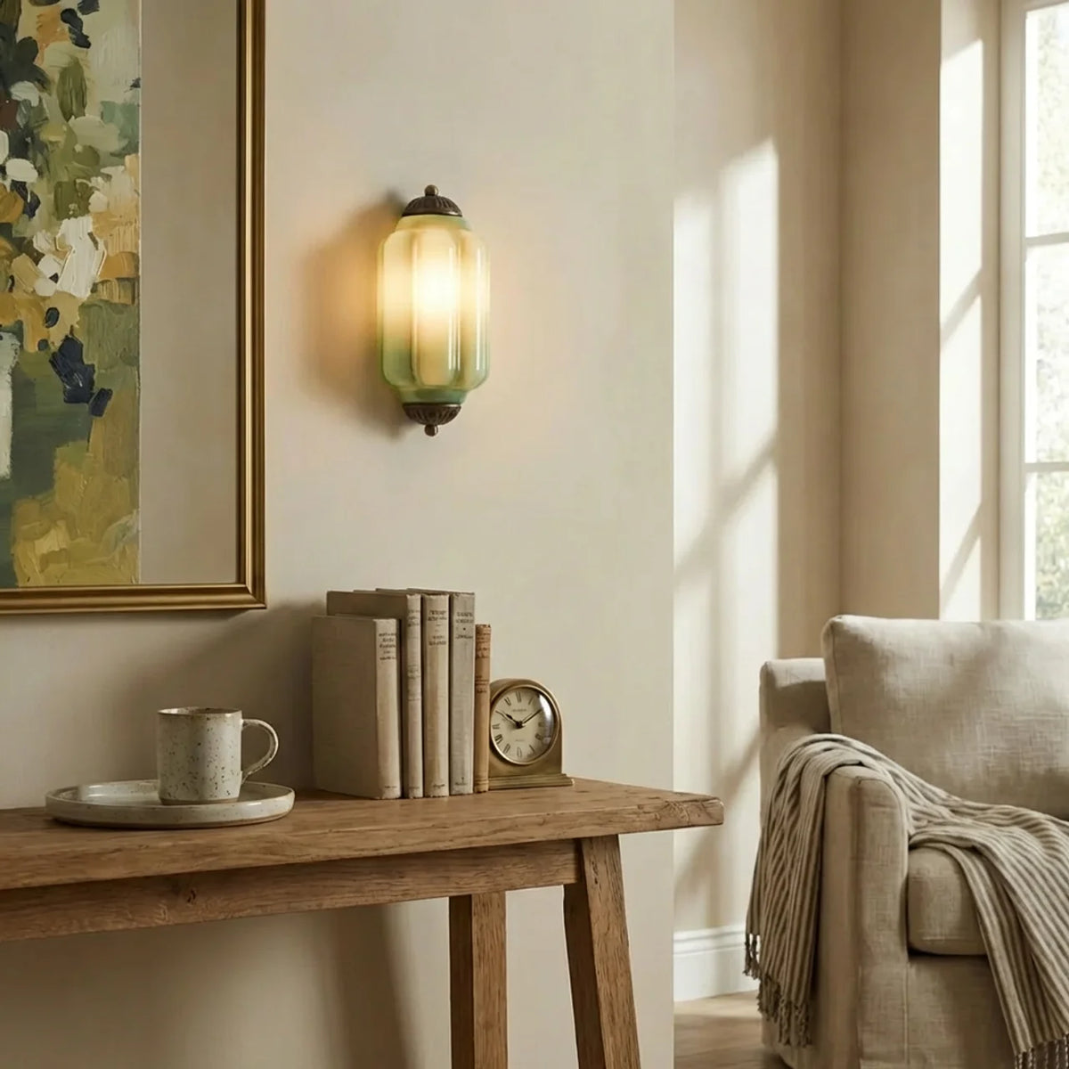 Vintage Antique Milk Glass Flush Wall Light