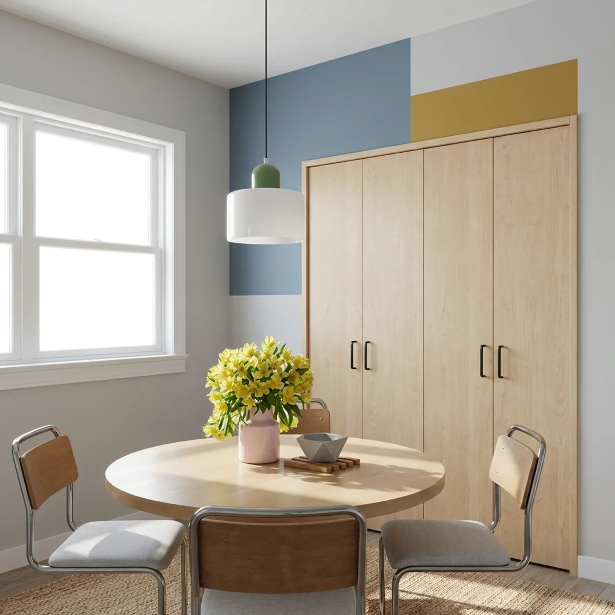 Glass Flush Mount Ceiling Light, Soft Coloured Shade