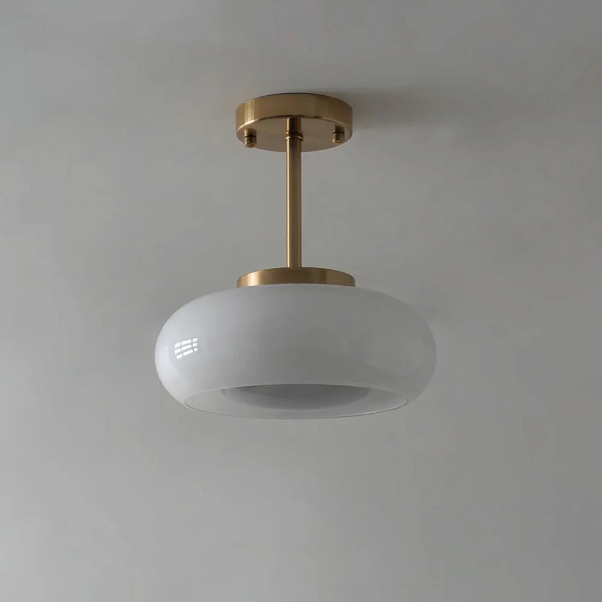 Bauhaus Glass Ceiling Light, Disc Form