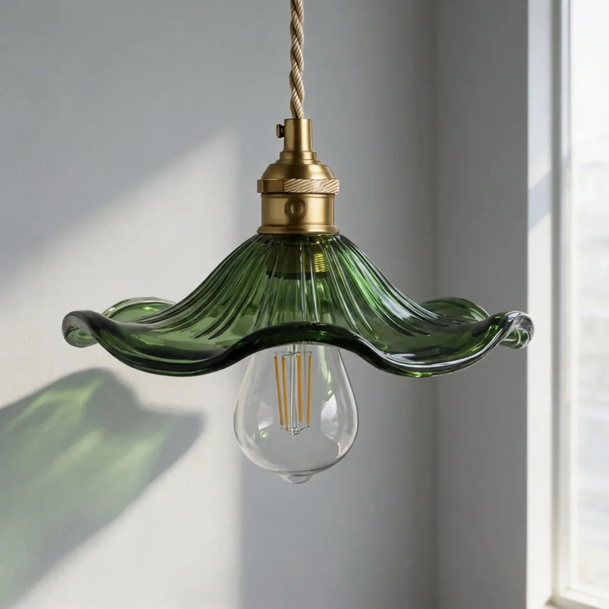 Art Deco Scalloped Glass Ceiling Light