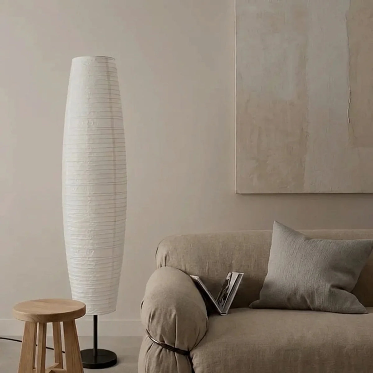 Dual-Light Column Zen Floor Lamp