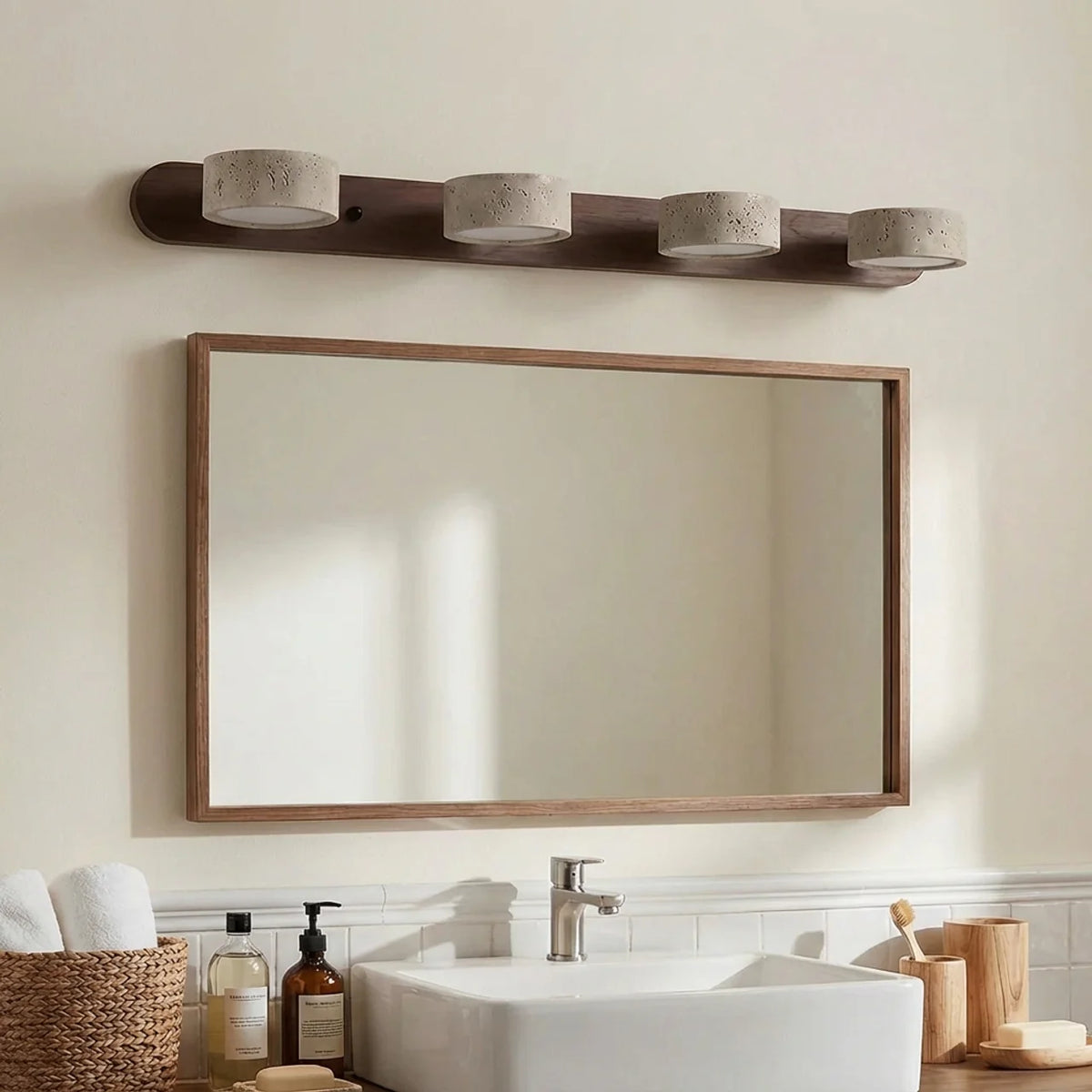 Travertine Wall Light with Integrated LED