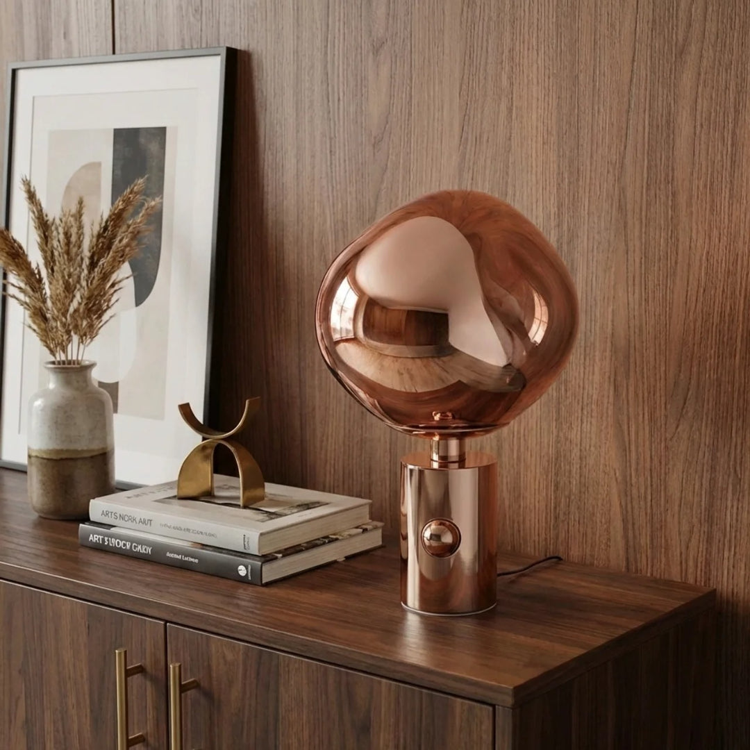 Irregular Metallic Globe Table Lamp