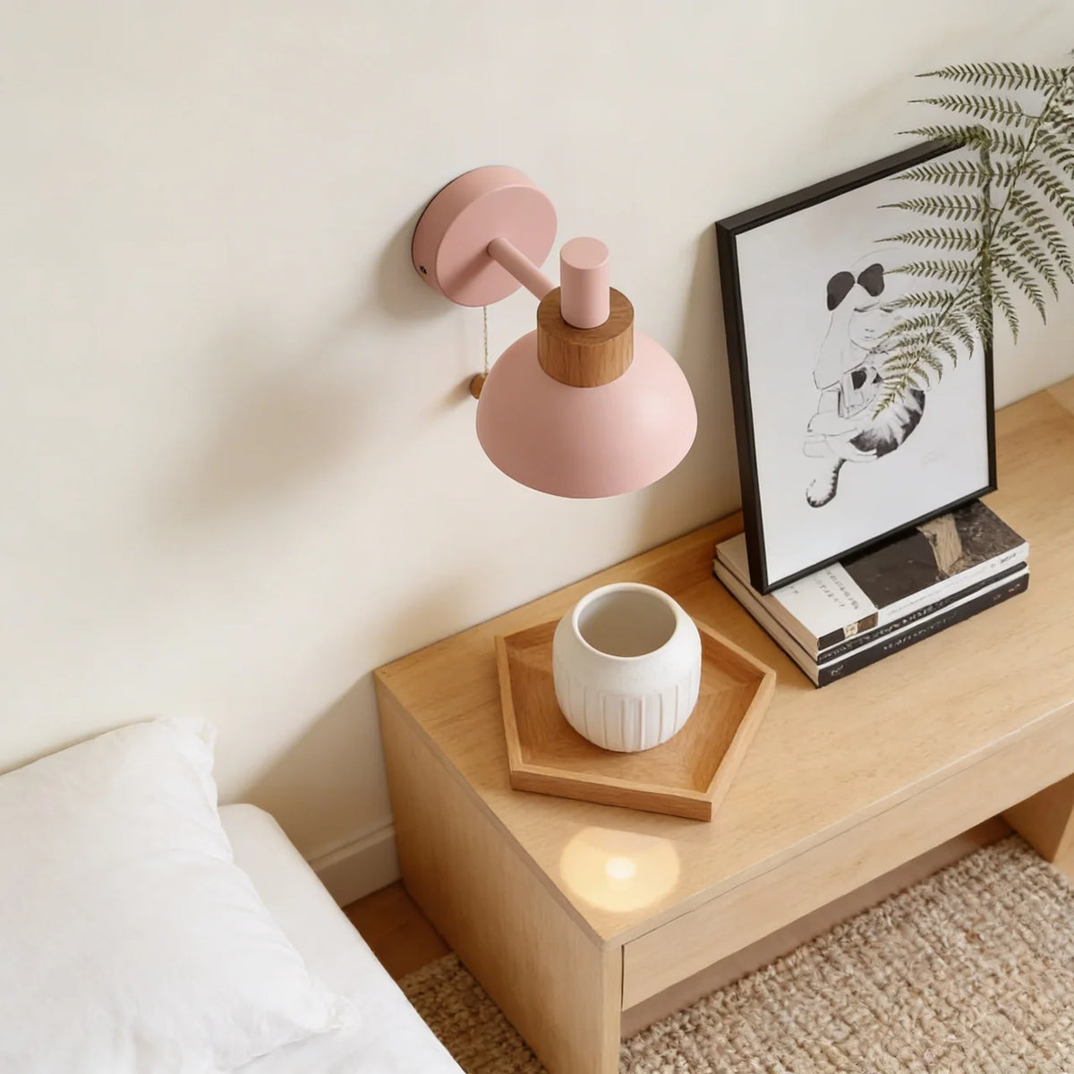 Globe Wall Sconce Light Metal and Wood