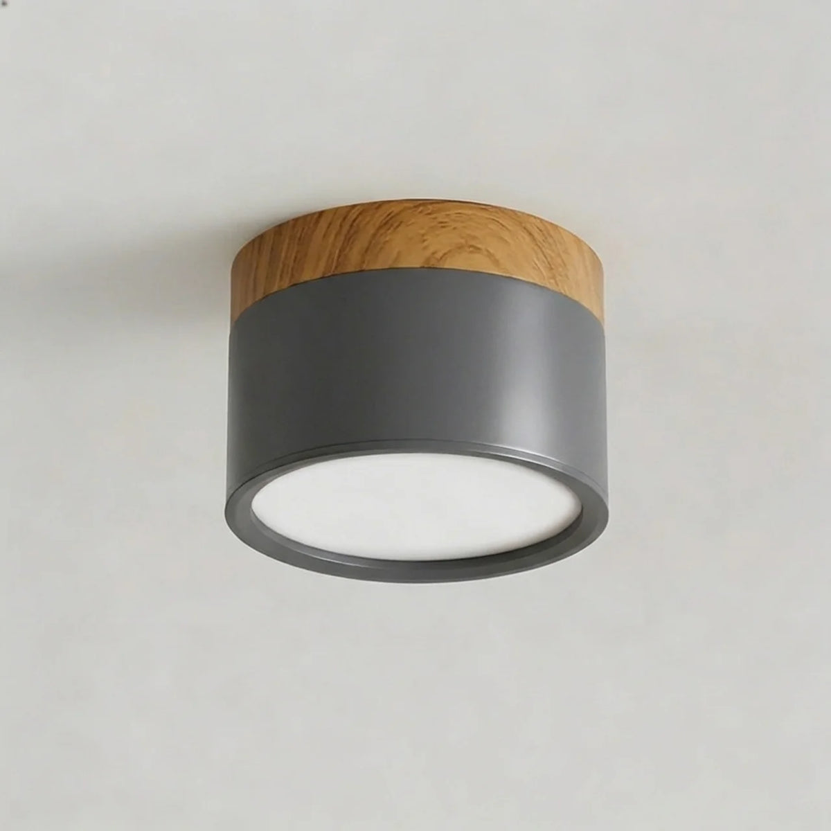 Flush Mount Ceiling Light Solid Colour Wood Accent with Integrated LED