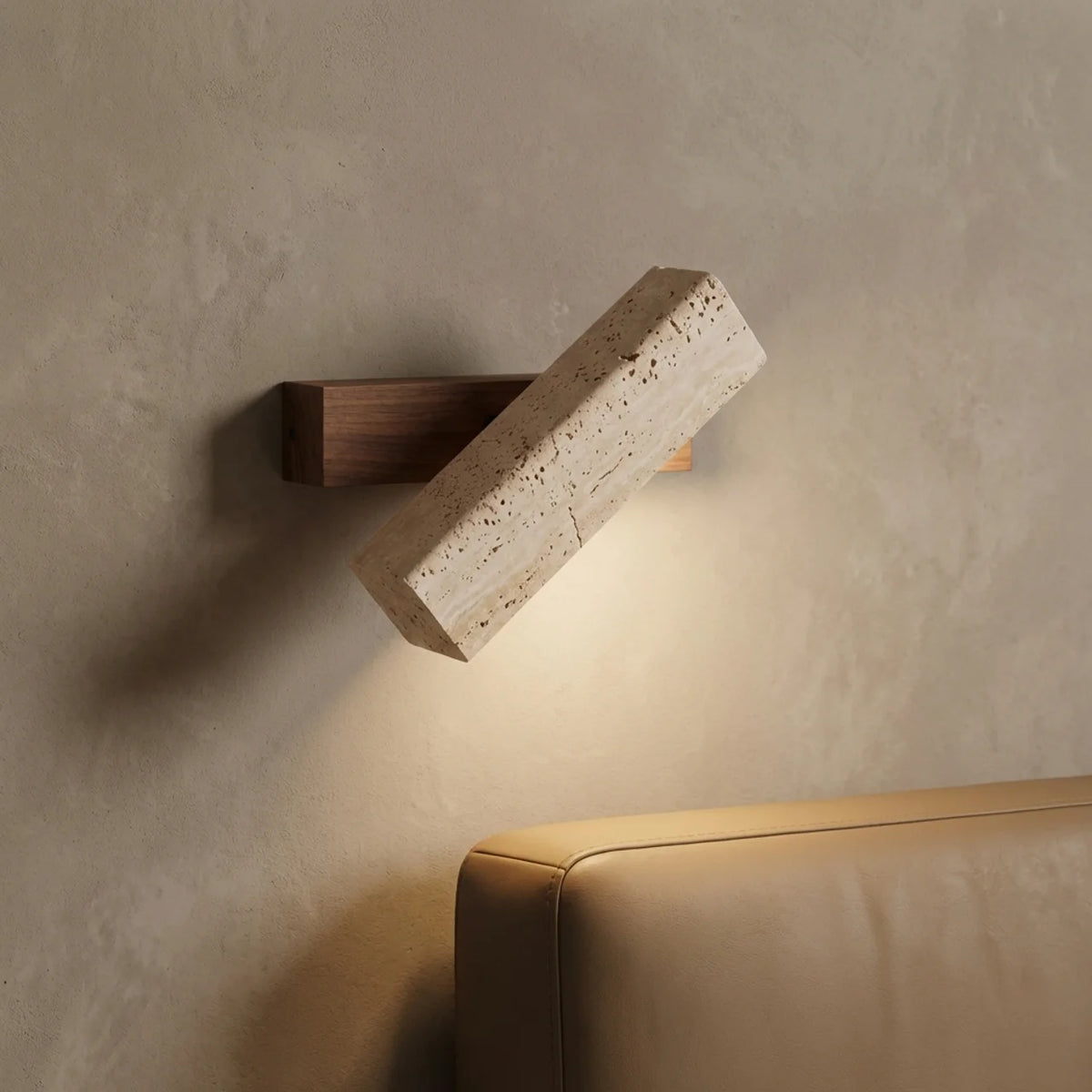 Travertine Rotating Wall Light with Integrated LED