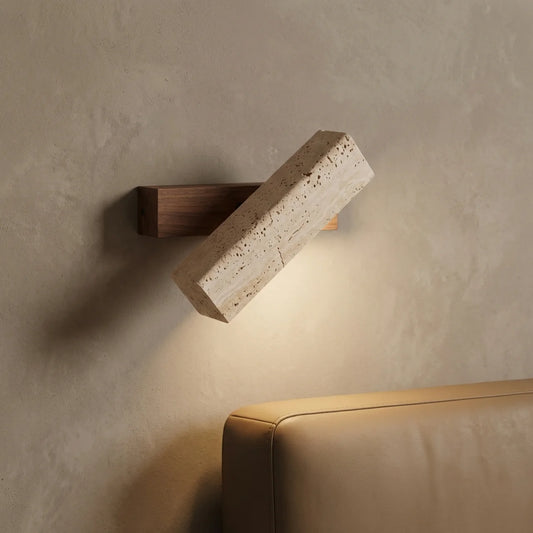 Travertine Rotating Wall Light with Integrated LED