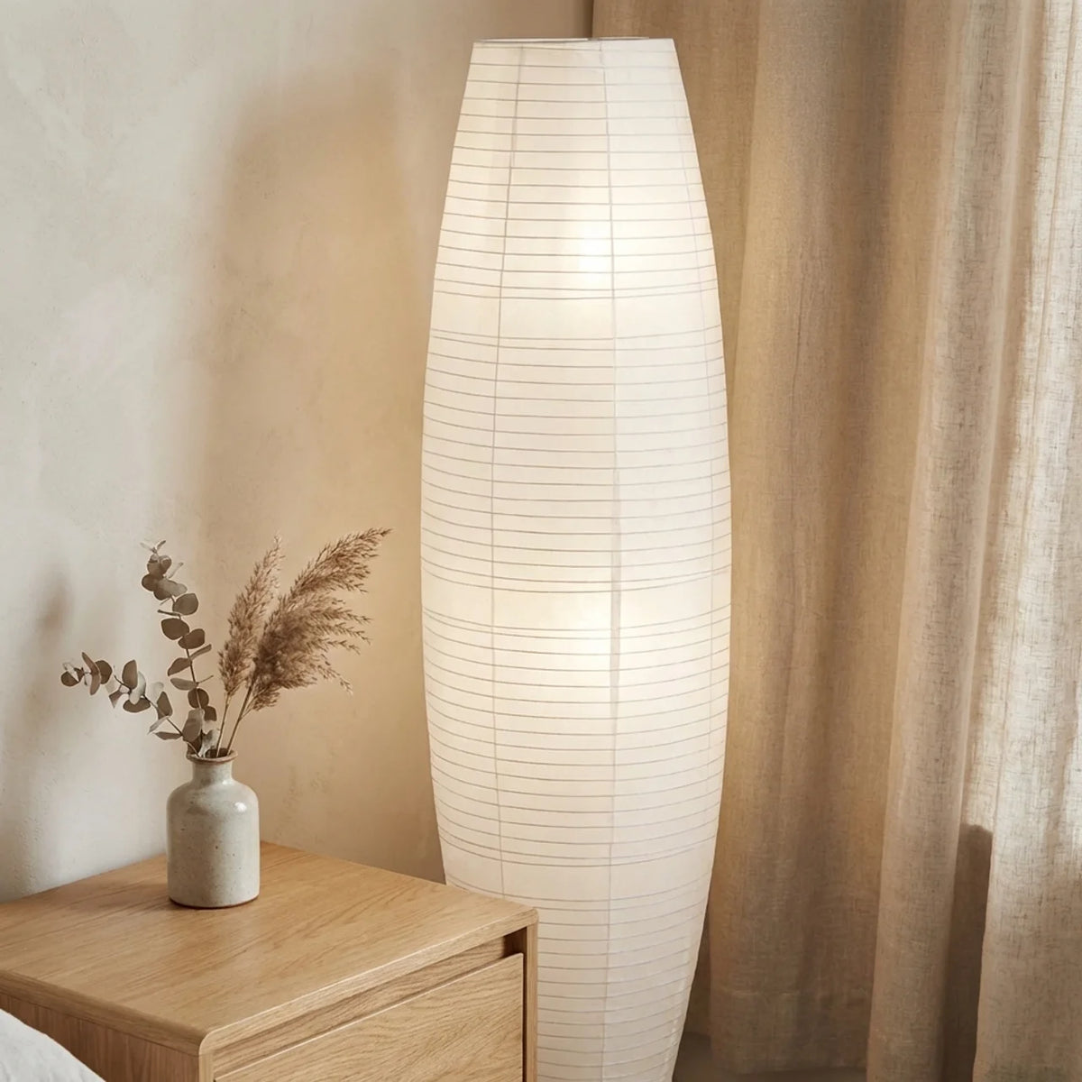 Dual-Light Column Zen Floor Lamp
