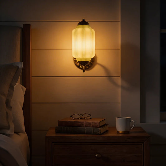Vintage Milk Glass Wall Light