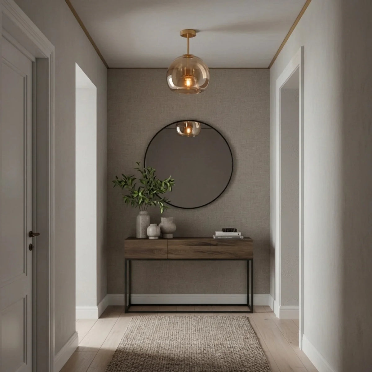 Glass Ceiling Light with Pendant and Semi-Flush Mount Options