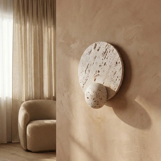 Travertine Wall Sconce with Integrated LED