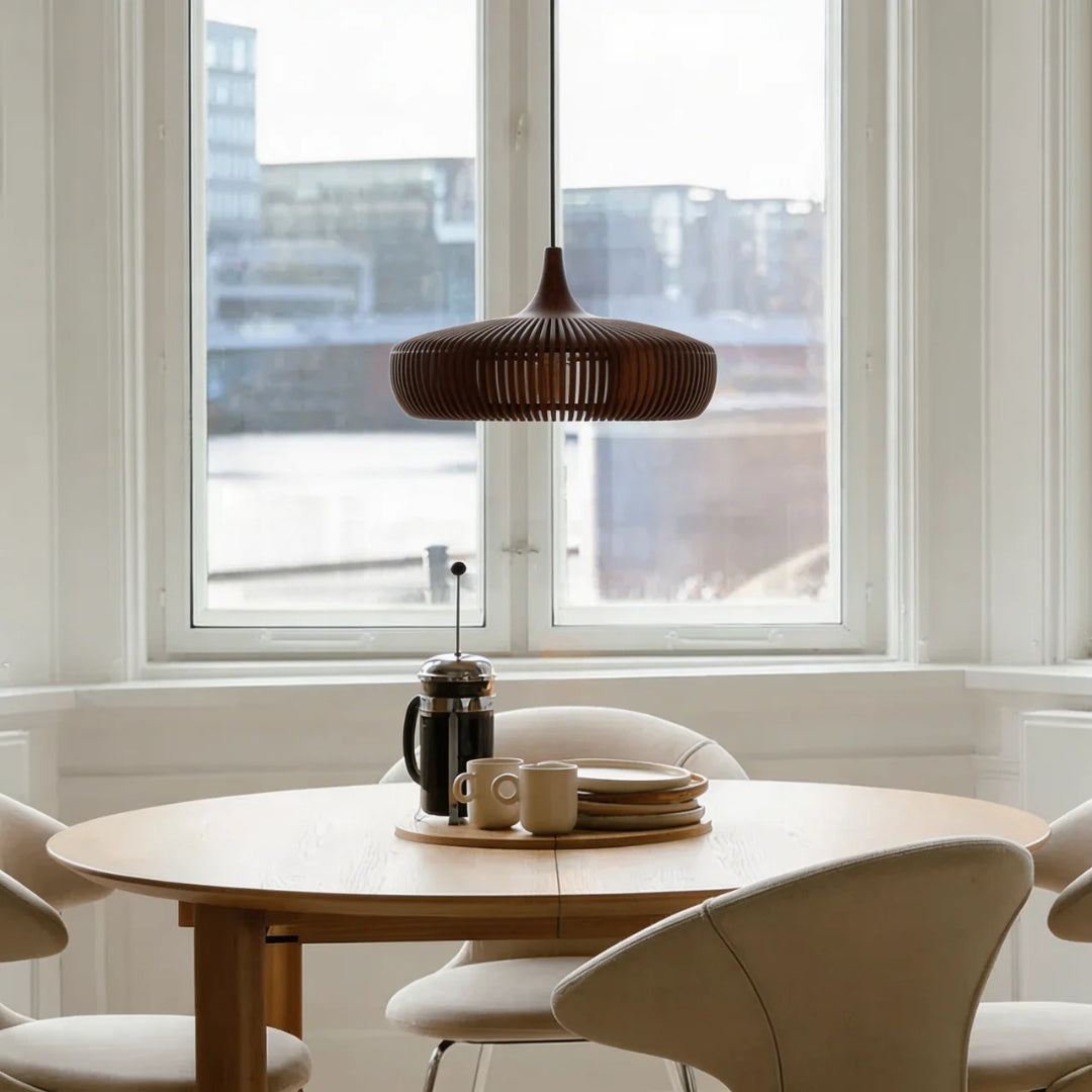Minimalist Wooden Dome Pendant Light