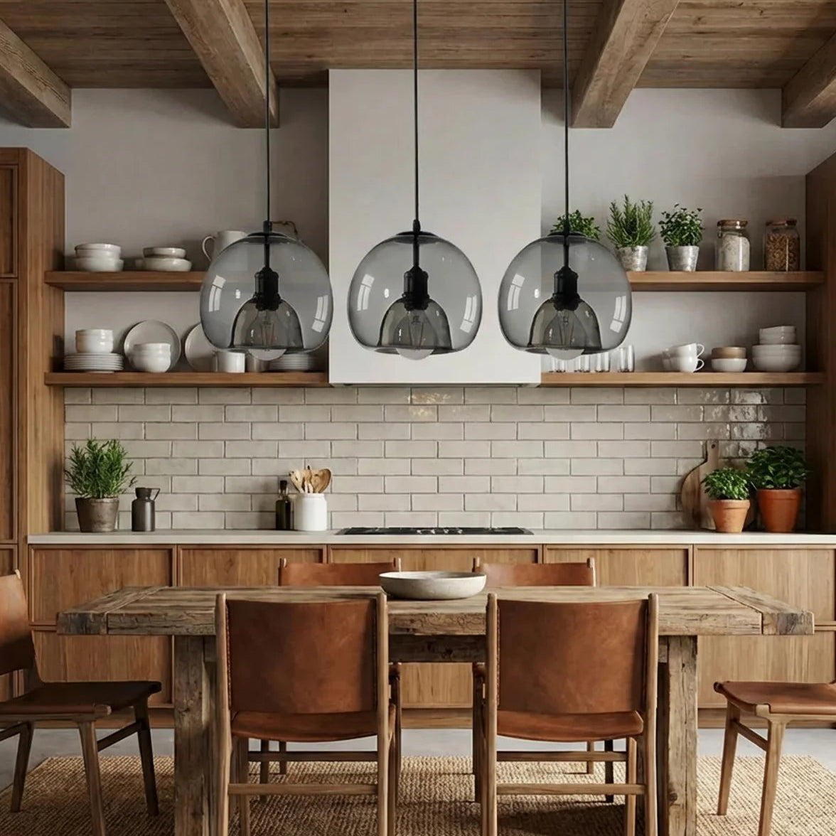 Glass Multi Pendant Light with Round or Linear Canopy