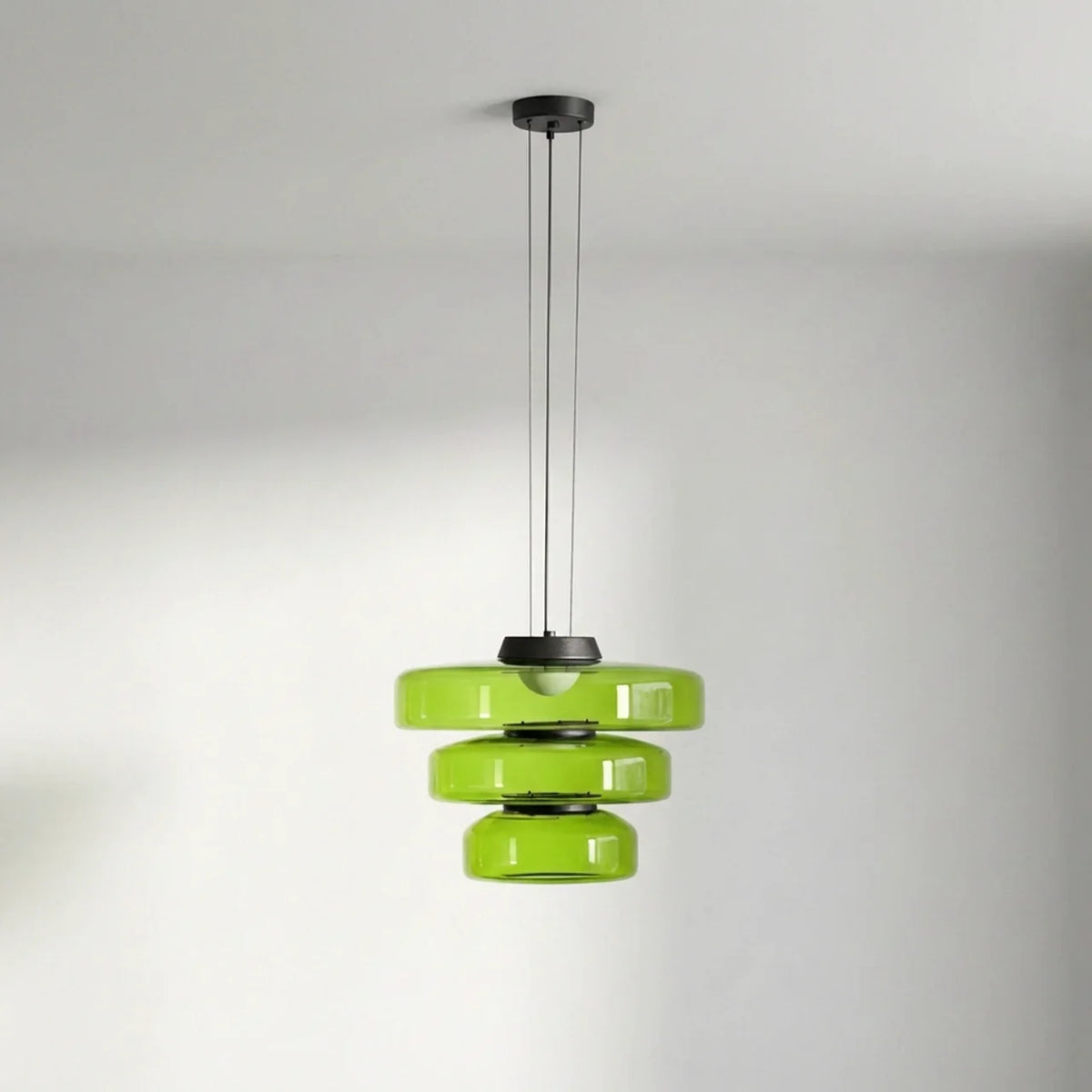 Tiered Glass Pendant Light with Integrated LED, Bauhaus Style
