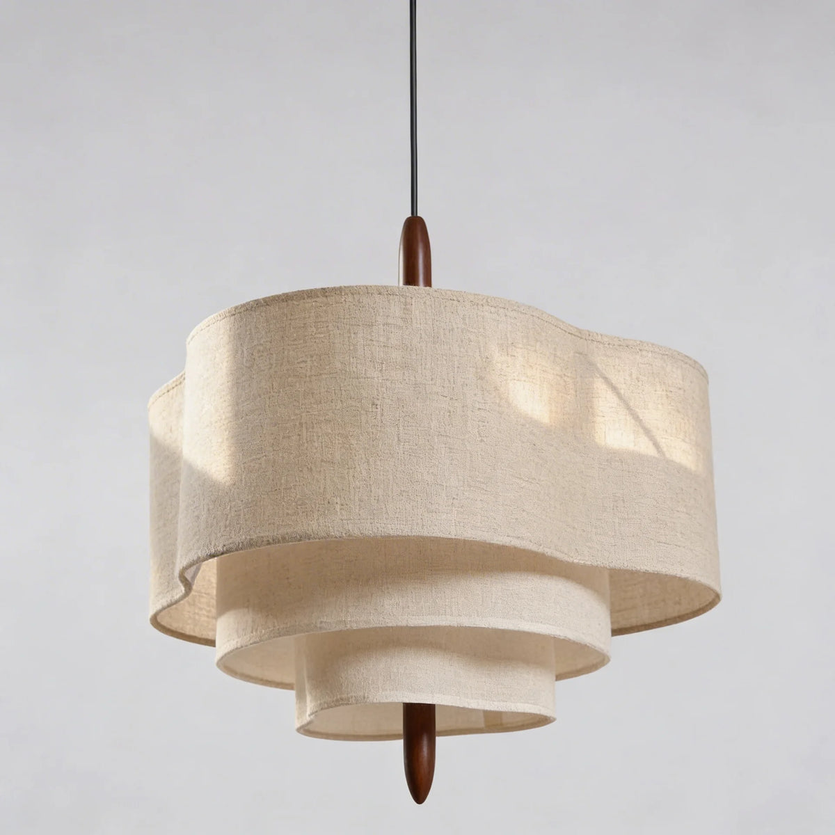 Layered Shade Japandi Fabric Pendant