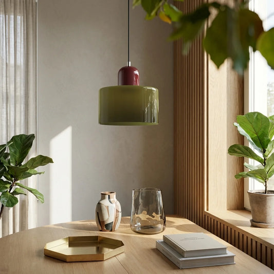 Glass Flush Mount Ceiling Light, Soft Coloured Shade