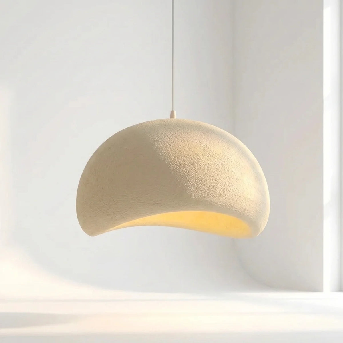 Organic Stone-Form Fabric Pendant Light
