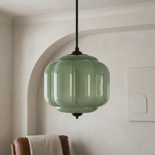Vintage Glass Pumpkin Pendant Ceiling Light
