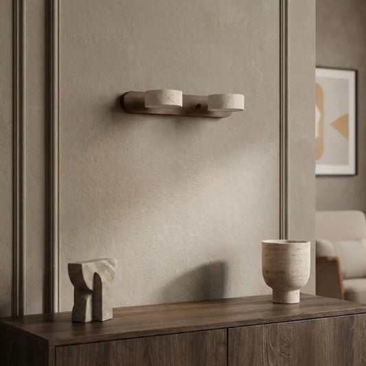 Travertine Wall Light with Integrated LED