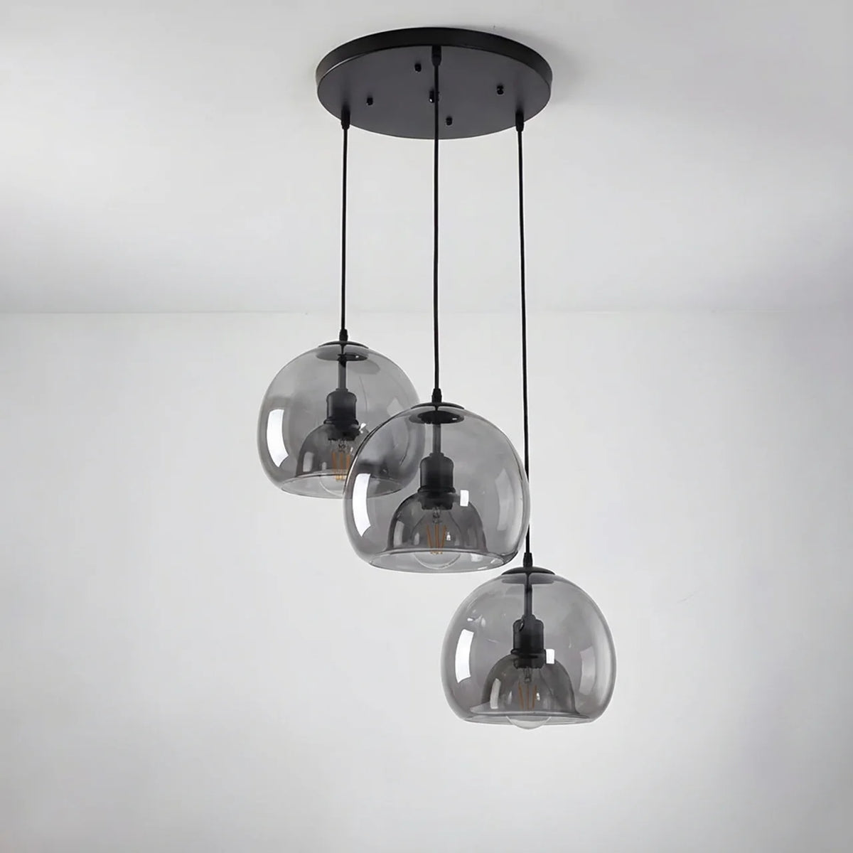 Glass Multi Pendant Light with Round or Linear Canopy
