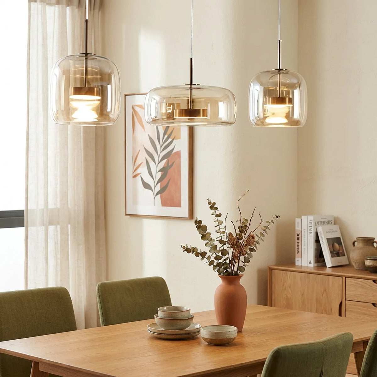 Smoked Glass Multi Pendant Light with Integrated LED