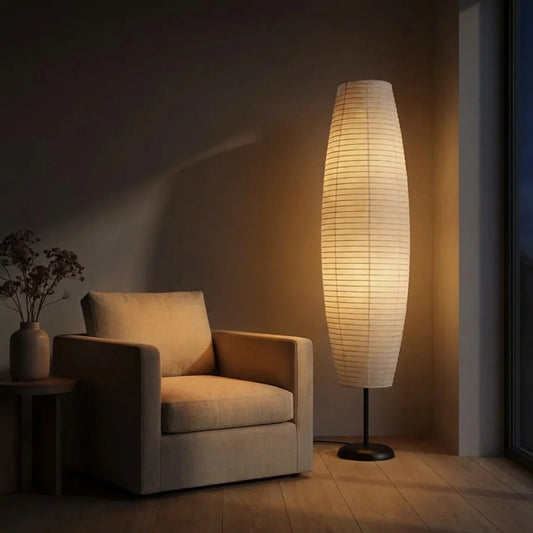 Dual-Light Column Zen Floor Lamp